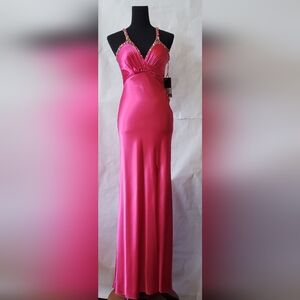 La Femme Satin Formal Dress